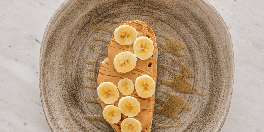 Minimal banana desert with honey